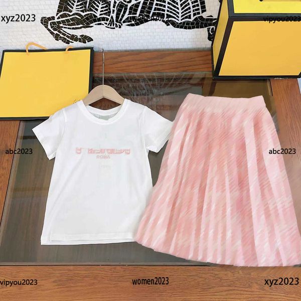 luxury girls dress kids clothing child summer fashion products two-piece suit round neck letter printed t-shirt and pleated skirt new produc, White
luxury girls dress kids clothing child summer fashion products two-piece suit round neck letter printed t-shirt and pleated skirt new produc, White