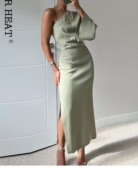 casual dresses single shoulder long sleeve dresses for women summer solid side slit robe female fashion casual pleated sudress 230503, Black;gray
casual dresses single shoulder long sleeve dresses for women summer solid side slit robe female fashion casual pleated sudress 230503, Black;gray