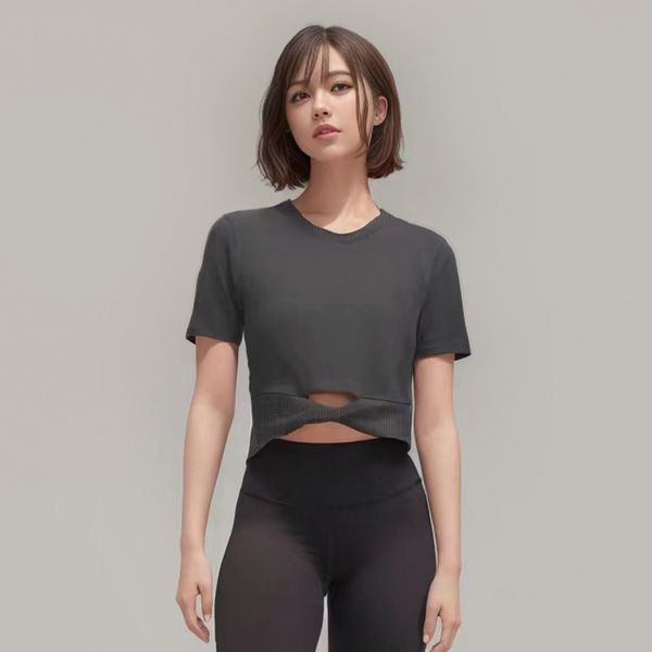 ll yoga wear short sleeve women's cotton t-shirt ribbed short style modal short sleeve lu breathable tight sports jogging top
ll yoga wear short sleeve women's cotton t-shirt ribbed short style modal short sleeve lu breathable tight sports jogging top