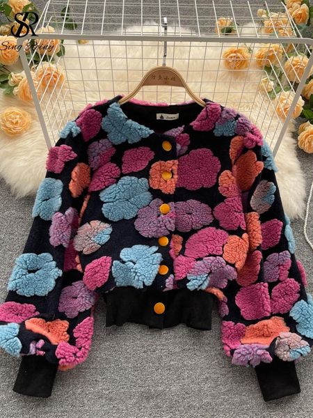 sweaters singreiny 2022 winter french retro 3d floral cardigan coat single breasted thick sweater women loose fashion streetwear warm top, White;black
sweaters singreiny 2022 winter french retro 3d floral cardigan coat single breasted thick sweater women loose fashion streetwear warm top, White;black