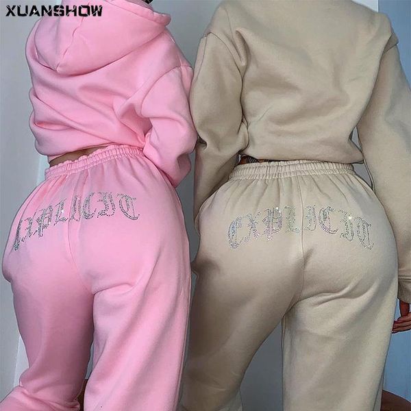 pants xuanshow tracksuit 2 piece set women diamonds loose hoodies sweatshirt sweatpants joggers pant suits femme outfits sweatsuits, White
pants xuanshow tracksuit 2 piece set women diamonds loose hoodies sweatshirt sweatpants joggers pant suits femme outfits sweatsuits, White