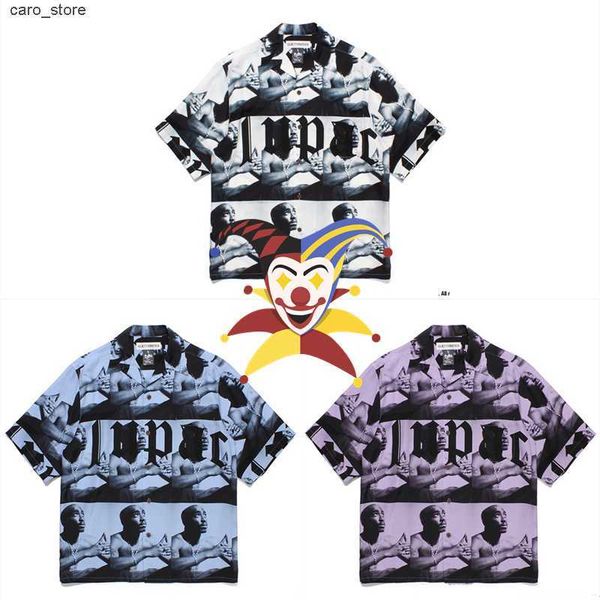 men's casual shirts 2023ss wacko maria portrait shirt men women summer style hawaiian shirts tee j230502, White;black
men's casual shirts 2023ss wacko maria portrait shirt men women summer style hawaiian shirts tee j230502, White;black