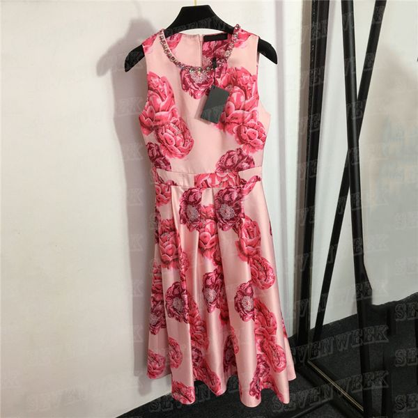 flower pattern vest dresses for women luxury shiny rhinestone skirts summer sleeveless party dress clothing, Black;gray 
flower pattern vest dresses for women luxury shiny rhinestone skirts summer sleeveless party dress clothing, Black;gray