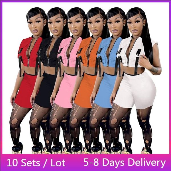 dress wholesale items summer two piece sets womens outfits buckles jacket crop biker shorts sets streetwear women short suits 2022, White
dress wholesale items summer two piece sets womens outfits buckles jacket crop biker shorts sets streetwear women short suits 2022, White
