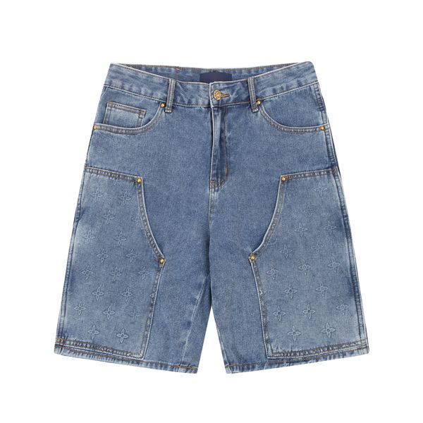 23ss new summer splicing five quarter pants men's stereo jacquard denim shorts high street classic washed vintage casual loose fashion, Black
23ss new summer splicing five quarter pants men's stereo jacquard denim shorts high street classic washed vintage casual loose fashion, Black