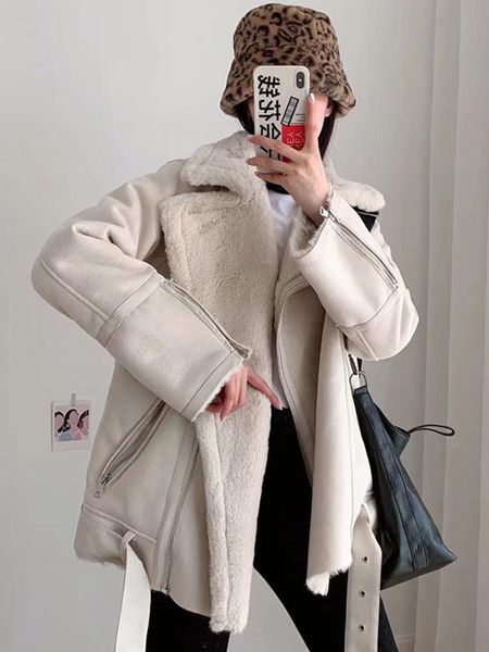 fur ftlzz winter women jacket faux leather fur splicing leather coat stand collar thickness overcoat female loose snow warm outwear, Black
fur ftlzz winter women jacket faux leather fur splicing leather coat stand collar thickness overcoat female loose snow warm outwear, Black