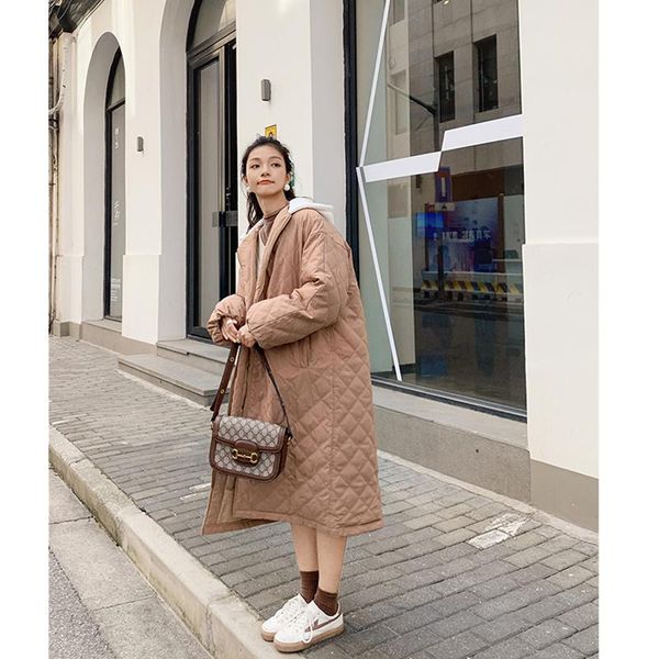leather women's clothing khaki lingge down jacket long hooded cotton clothes winter new korean fashion leisure warm thicken coat, Black
leather women's clothing khaki lingge down jacket long hooded cotton clothes winter new korean fashion leisure warm thicken coat, Black