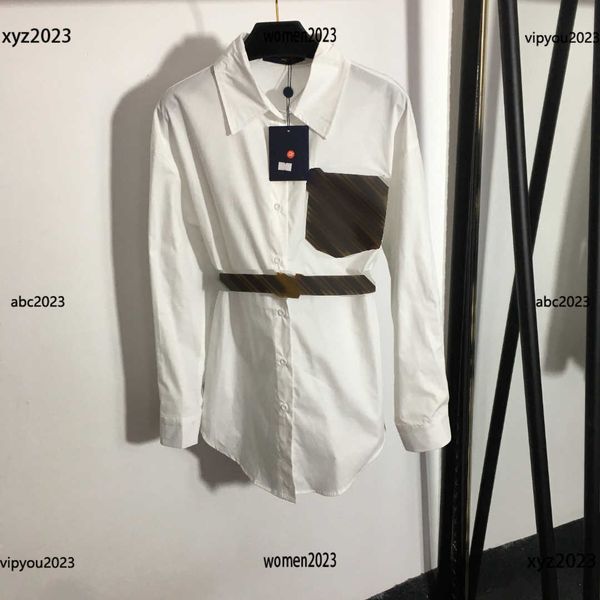 women shirt lady blouse patch design pockets lapel size s-l belt waist up lapel long sleeved shirt new arrivals may02, White
women shirt lady blouse patch design pockets lapel size s-l belt waist up lapel long sleeved shirt new arrivals may02, White