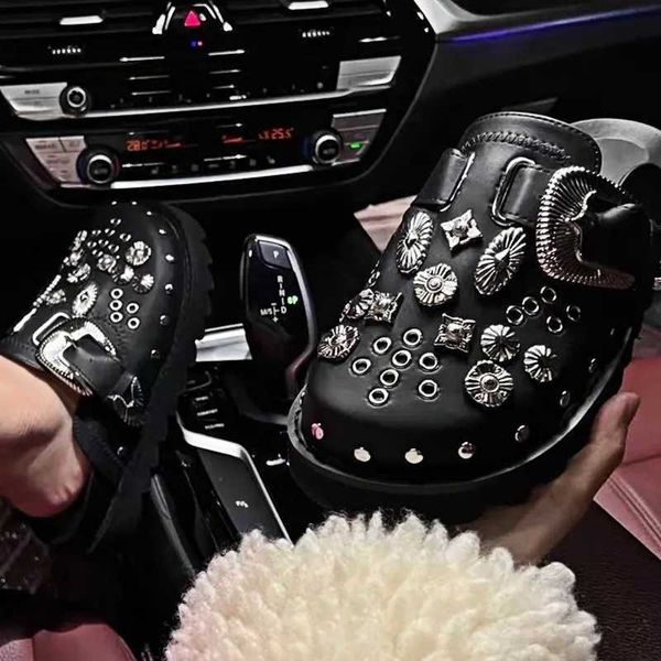 slippers summer women slippers platform s punk rock leather mules creative metal fittings casual party shoes female outdoor slides j230213, Black
slippers summer women slippers platform s punk rock leather mules creative metal fittings casual party shoes female outdoor slides j230213, Black