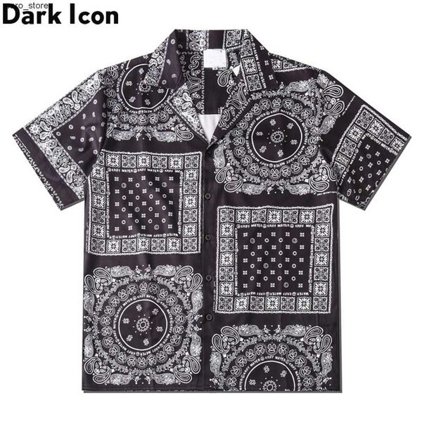 men's casual shirts dark icon black bandana polo shirt men summer light weight hawaiian men j230502, White;black
men's casual shirts dark icon black bandana polo shirt men summer light weight hawaiian men j230502, White;black
