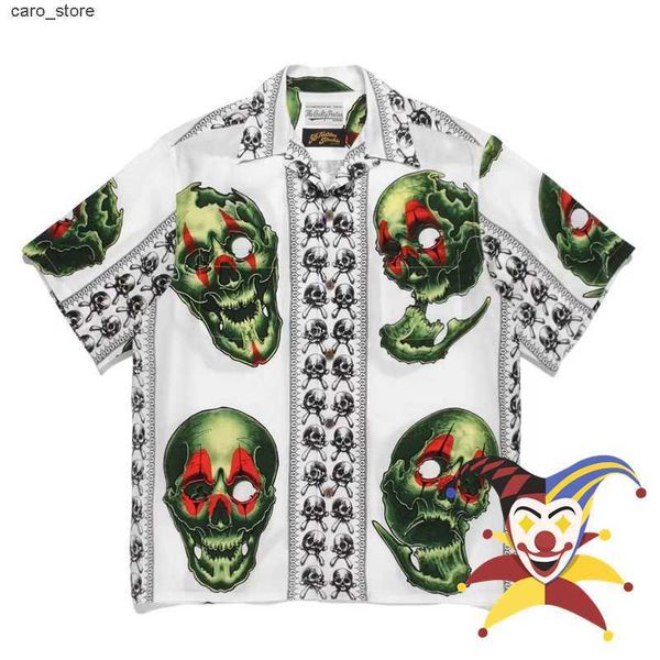 men's casual shirts 2023ss wacko maria shirt men women skull hawaiian shirts tee j230502, White;black
men's casual shirts 2023ss wacko maria shirt men women skull hawaiian shirts tee j230502, White;black