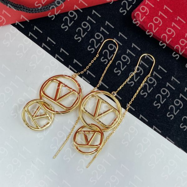 luxury brand women earrings line designers v letter gold plated geometric earring wedding party jewerlry accessories with box, Golden
luxury brand women earrings line designers v letter gold plated geometric earring wedding party jewerlry accessories with box, Golden
