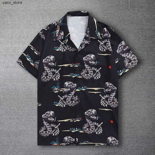 men's casual shirts animal snake print shirt short sleeve casual 2023 spring men shirt streetwear camisa fashion masculina chinese shir, White;black
men's casual shirts animal snake print shirt short sleeve casual 2023 spring men shirt streetwear camisa fashion masculina chinese shir, White;black
