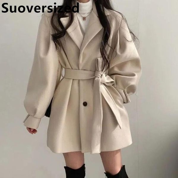 fur spring fall midlength lantern sleeve woolen coats for women new elegantes oversized long abrigos korean casual loose overcoats, Black
fur spring fall midlength lantern sleeve woolen coats for women new elegantes oversized long abrigos korean casual loose overcoats, Black