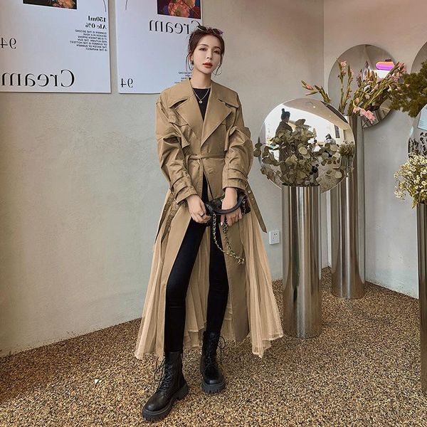 fur women's khaki jacket windbreaker net yarn stitching dress casual spring autumn trench coat female cape fashion ladies cloak, Black
fur women's khaki jacket windbreaker net yarn stitching dress casual spring autumn trench coat female cape fashion ladies cloak, Black