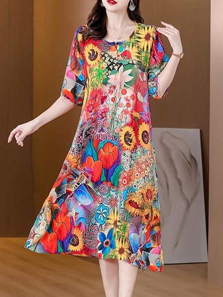 dresses women floral silk short sleeve midi dress summer boho fashion light casual dress 2023 korean luxury elegant loose waist dresses, Black;gray
dresses women floral silk short sleeve midi dress summer boho fashion light casual dress 2023 korean luxury elegant loose waist dresses, Black;gray
