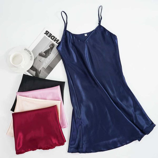 women's sleepwear ladies silk satin night dress sleeveless nighties v-neck nightgown nightdress plus size sleepwear nightwear for women, Black;red
women's sleepwear ladies silk satin night dress sleeveless nighties v-neck nightgown nightdress plus size sleepwear nightwear for women, Black;red