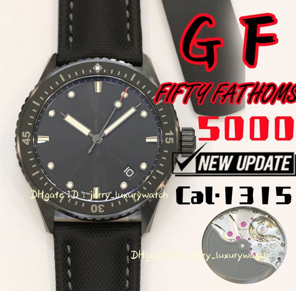 gf 5000 fifty fathoms luxury men's watch 43.6mm cal.1315 mechanical movement, black ceramic, titanium case, 3c super luminous black one, Slivery;brown
gf 5000 fifty fathoms luxury men's watch 43.6mm cal.1315 mechanical movement, black ceramic, titanium case, 3c super luminous black one, Slivery;brown