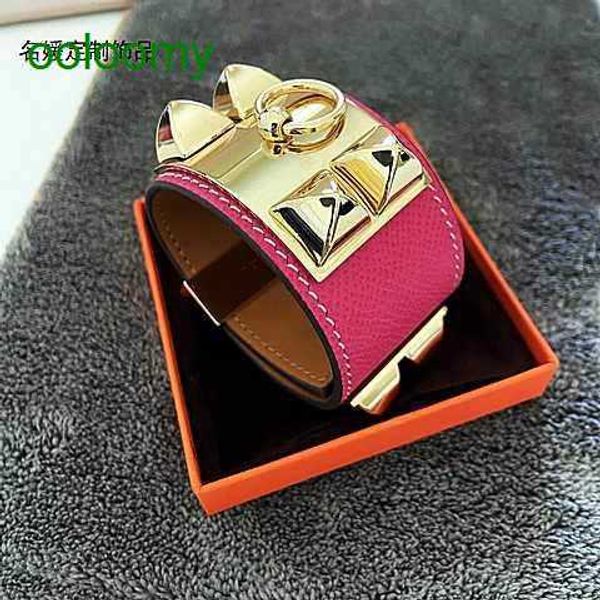 hemres designer bracelet netizen punk style bracelet cowhide h home enamel korean rivet wide leather rope hand 2ou8, Black