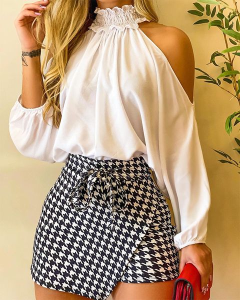 women s tracksuit frill hem shirred neck cold shoulder houndstooth wrap tie front shorts set autumn bodycon skirts two piece suit 230503, Gray
women s tracksuit frill hem shirred neck cold shoulder houndstooth wrap tie front shorts set autumn bodycon skirts two piece suit 230503, Gray