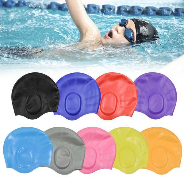 swimming caps flexible silicone gel ear bathing swimming cap men women long hair sports waterproof swim pool cap swimming hat cover for j230
swimming caps flexible silicone gel ear bathing swimming cap men women long hair sports waterproof swim pool cap swimming hat cover for j230