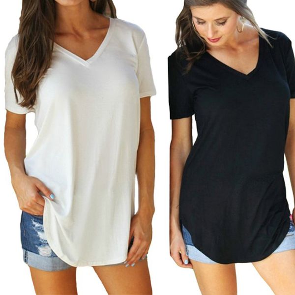 women's t-shirt women v-neck t-shirt loose lengthen cotton casual short sleeves crop solid color fashion simple t-shirt 230428, White
women's t-shirt women v-neck t-shirt loose lengthen cotton casual short sleeves crop solid color fashion simple t-shirt 230428, White