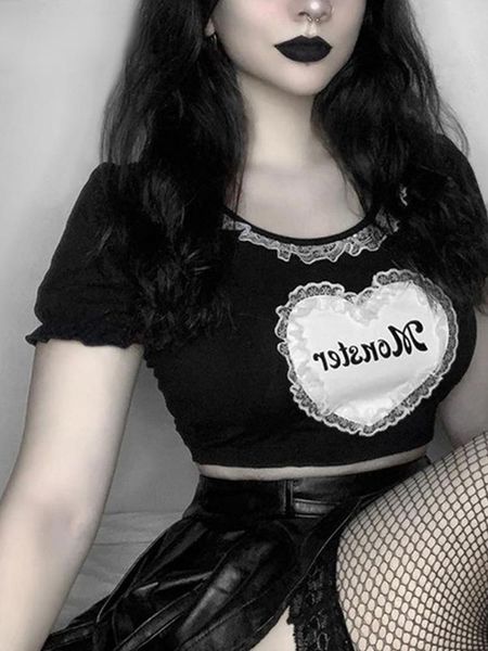 t-shirt houzhou black gothic tees women lace patchwork kawaii tshirt summer bodyocn cropped egirl aesthetic harajuku grunge goth, White
t-shirt houzhou black gothic tees women lace patchwork kawaii tshirt summer bodyocn cropped egirl aesthetic harajuku grunge goth, White