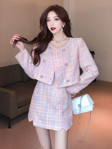 two piece dress tweed women two piece set korean sweet double-breasted jacket coat high waist mini skirt sets winter ladies elegant 2 pcs su, White
two piece dress tweed women two piece set korean sweet double-breasted jacket coat high waist mini skirt sets winter ladies elegant 2 pcs su, White