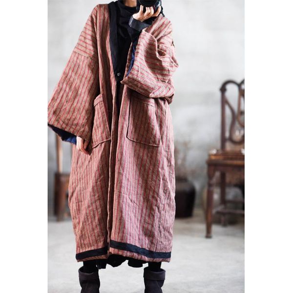 leather women winter striped parkas 2019 cotton linen thick warm big size pockets long coat women vintage loose parkas yoyikamomo, Black
leather women winter striped parkas 2019 cotton linen thick warm big size pockets long coat women vintage loose parkas yoyikamomo, Black