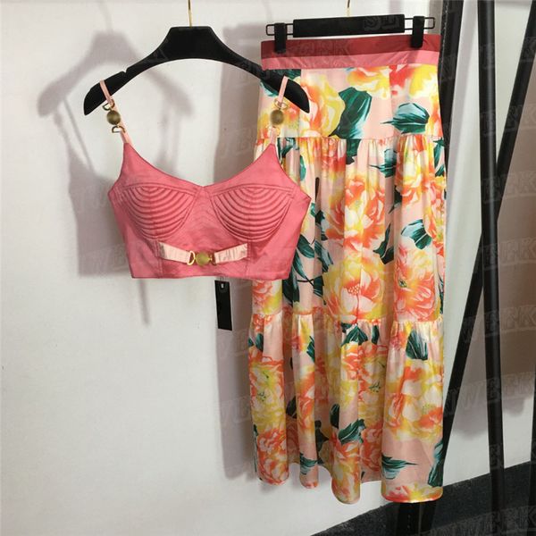 luxury sling vest skirts women dress two piece summer woman tank floral printing long skirt fashion clothes, White
luxury sling vest skirts women dress two piece summer woman tank floral printing long skirt fashion clothes, White