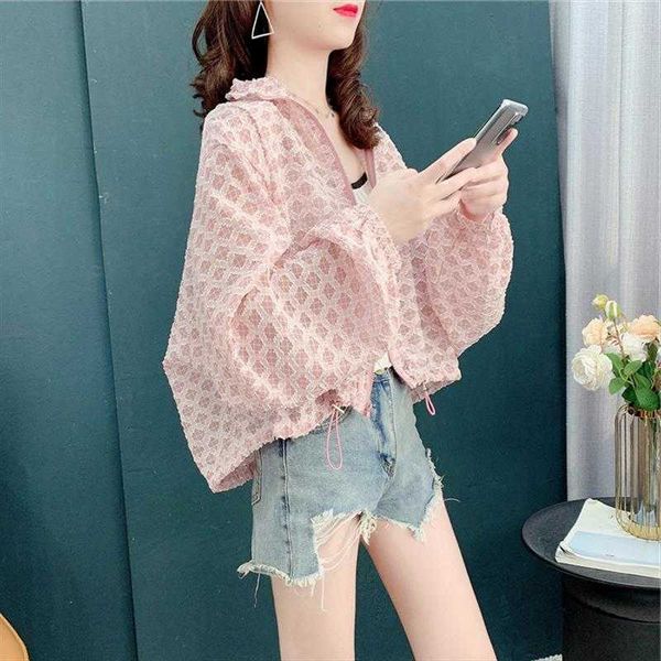 short loose jackets sunscreen clothes womens summer cardigan turn down collar, Black;brown
short loose jackets sunscreen clothes womens summer cardigan turn down collar, Black;brown