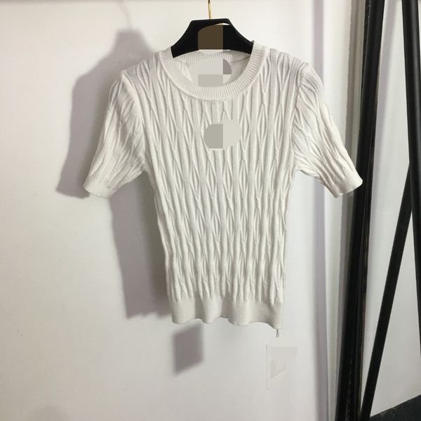 426 2023 runway summer brand same style sweater short sleeve white pink crew neck pullover striped fashion clothes womens 20232476, White;black
426 2023 runway summer brand same style sweater short sleeve white pink crew neck pullover striped fashion clothes womens 20232476, White;black