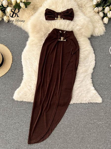 dress singreiny irregular women summer sets 2023 party slim solid elastic waist split sets elegant ladies romantic two piece sets, White
dress singreiny irregular women summer sets 2023 party slim solid elastic waist split sets elegant ladies romantic two piece sets, White