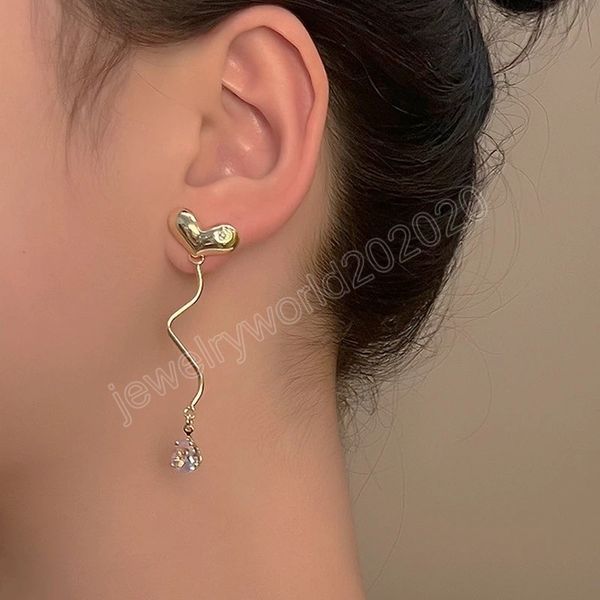 fashion asymmetric heart drop earring for women girl simple ins style elegant stone alloy dangle earring gift jewelry, Silver
fashion asymmetric heart drop earring for women girl simple ins style elegant stone alloy dangle earring gift jewelry, Silver