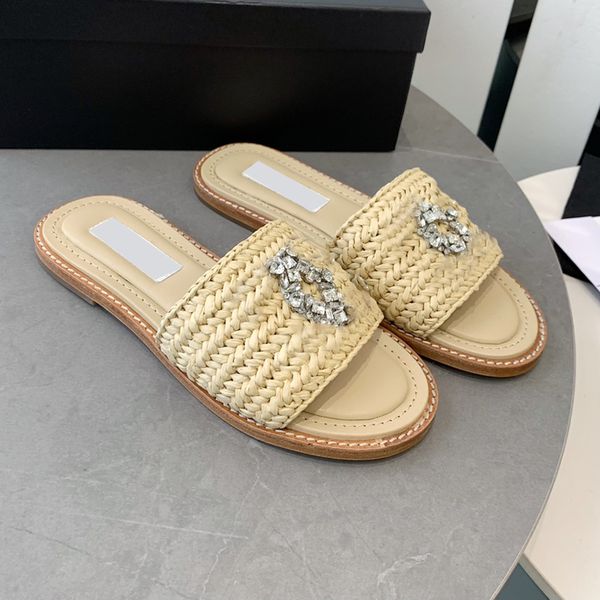 designer womens slippers rattan grass woven flat sandals rhinestone monogrammed buckle princess shoes retro fisherman shoe outdoor beach cas, Black
designer womens slippers rattan grass woven flat sandals rhinestone monogrammed buckle princess shoes retro fisherman shoe outdoor beach cas, Black