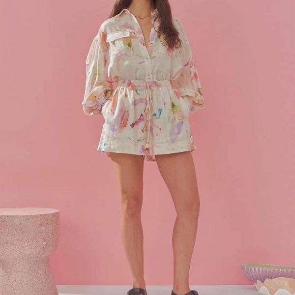 shorts women multicolor print double pockets single breasted shirt + elastic waist shorts set, White;black
shorts women multicolor print double pockets single breasted shirt + elastic waist shorts set, White;black