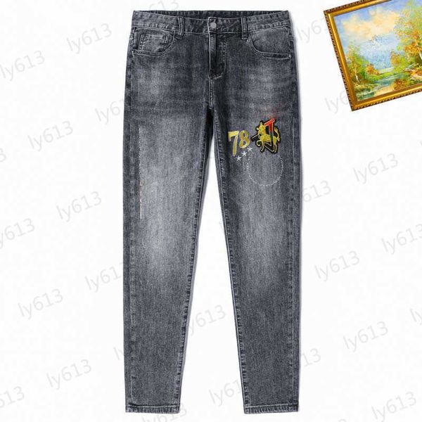 luxury mens jeans spring summer designer fashion casual loose fitting trendy embroidery heavy work washed straight stretch denim pants male, Blue
luxury mens jeans spring summer designer fashion casual loose fitting trendy embroidery heavy work washed straight stretch denim pants male, Blue
