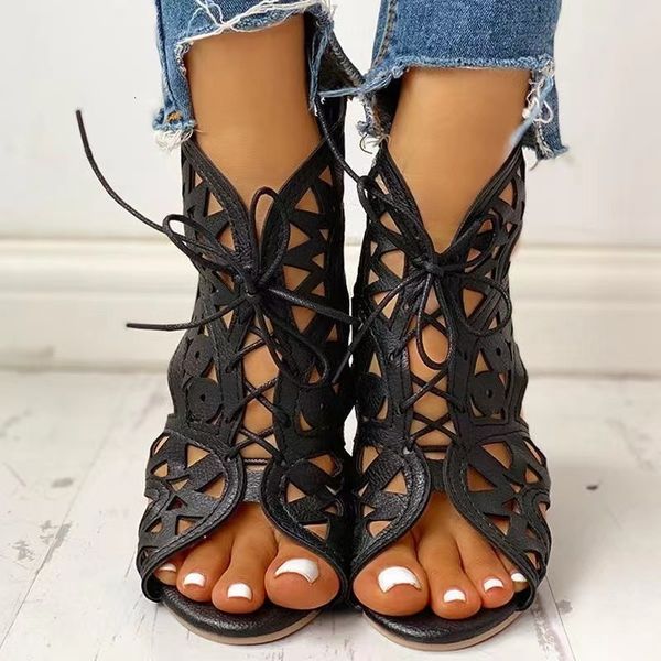 sandals wedge for women summer shoes fashion lace up low heel flat ladies large size casual hollow out sandalias 230503, Black
sandals wedge for women summer shoes fashion lace up low heel flat ladies large size casual hollow out sandalias 230503, Black