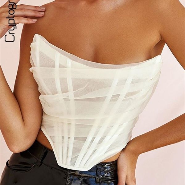 womens tanks camis cryptographic sleeveless fashion strapless bustier corset crop female mesh backless white women zipper summer 230428
womens tanks camis cryptographic sleeveless fashion strapless bustier corset crop female mesh backless white women zipper summer 230428