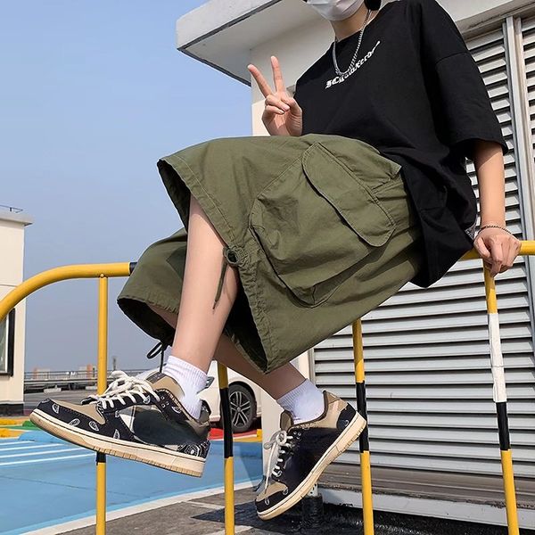 men's shorts knee length army green basketball shorts men loose japanese vintage casual wide leg drawstring cargo shorts sweatpants gym, White;black
men's shorts knee length army green basketball shorts men loose japanese vintage casual wide leg drawstring cargo shorts sweatpants gym, White;black