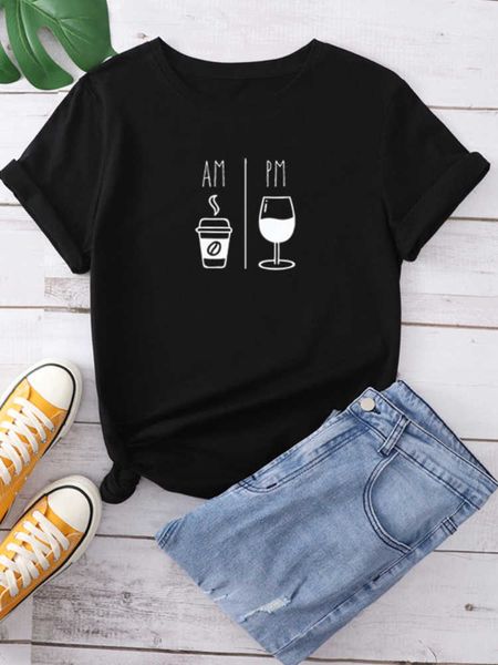 am coffee pm wine print men t shirt short sleeve o neck loose men tshirt ladies tee shirt clothes camisetas mujer, White;black
am coffee pm wine print men t shirt short sleeve o neck loose men tshirt ladies tee shirt clothes camisetas mujer, White;black