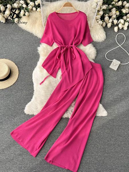 pants singreiny knit elegant women summer set 2022 vacation sashes temperament long pants ladies elastic waist fashion two piece sets, White
pants singreiny knit elegant women summer set 2022 vacation sashes temperament long pants ladies elastic waist fashion two piece sets, White