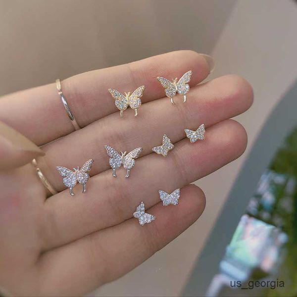 stud women's fashion cute butterfly tiny stud earrings micro crystal zircon paved female trendy romantic ear nail accessory, Golden;silver
stud women's fashion cute butterfly tiny stud earrings micro crystal zircon paved female trendy romantic ear nail accessory, Golden;silver