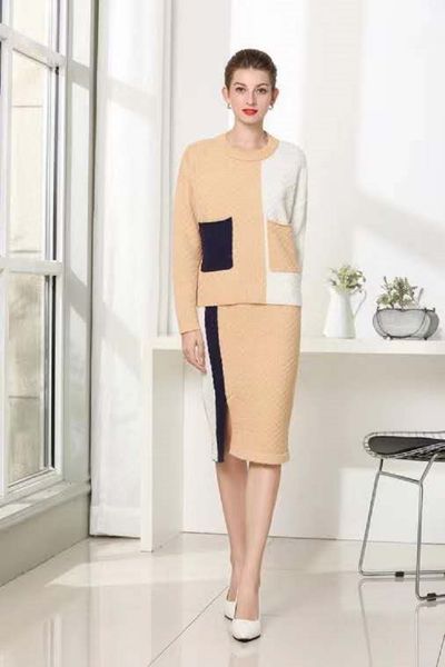 two piece dress sweater suits autumn winter knitted set women color block knitting pullover knee-length warm skirt sets 230503, White
two piece dress sweater suits autumn winter knitted set women color block knitting pullover knee-length warm skirt sets 230503, White