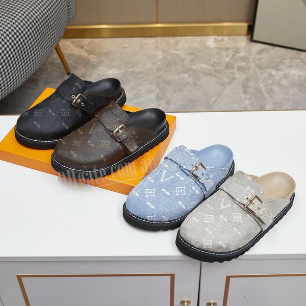 designer slipper cosy flat sandals calfskin clogs denim letter printing comfort casual shoes platform luxury easy sandal fashion womens fluf, Black
designer slipper cosy flat sandals calfskin clogs denim letter printing comfort casual shoes platform luxury easy sandal fashion womens fluf, Black