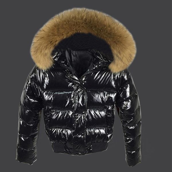 leather 2022 winter jacket women glossy soft down jacket big aritificial fur waterproof coat female short outwear thick warm down parka, Black
leather 2022 winter jacket women glossy soft down jacket big aritificial fur waterproof coat female short outwear thick warm down parka, Black
