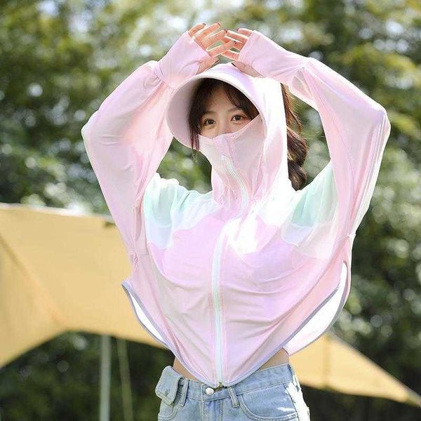 ice silk sun protection clothing jacket womens summer uv color matching cloak, Black;brown
ice silk sun protection clothing jacket womens summer uv color matching cloak, Black;brown