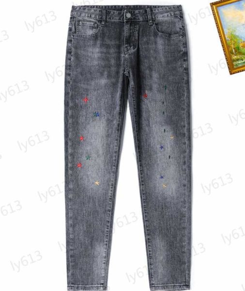 mens designer jeans spring summer fashion leisure loose luxury colorful cartoon start embroidery design heavy industry washed elastic denim, Blue
mens designer jeans spring summer fashion leisure loose luxury colorful cartoon start embroidery design heavy industry washed elastic denim, Blue