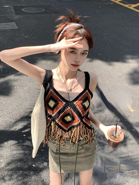 tanks y2k patchwork printed vintage knitted crop sleeveless irregular taseel tank sweats women summer streetwear harajuku tee, Black;white
tanks y2k patchwork printed vintage knitted crop sleeveless irregular taseel tank sweats women summer streetwear harajuku tee, Black;white