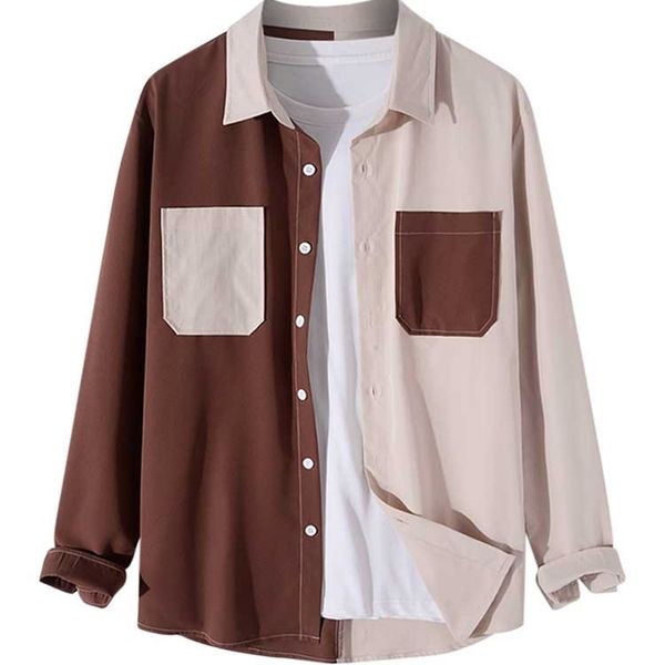 men's casual shirts colorblock shirt for men button long sleeves blouses casual streetwear shirts with pocket turn-down collar z505424, White;black
men's casual shirts colorblock shirt for men button long sleeves blouses casual streetwear shirts with pocket turn-down collar z505424, White;black